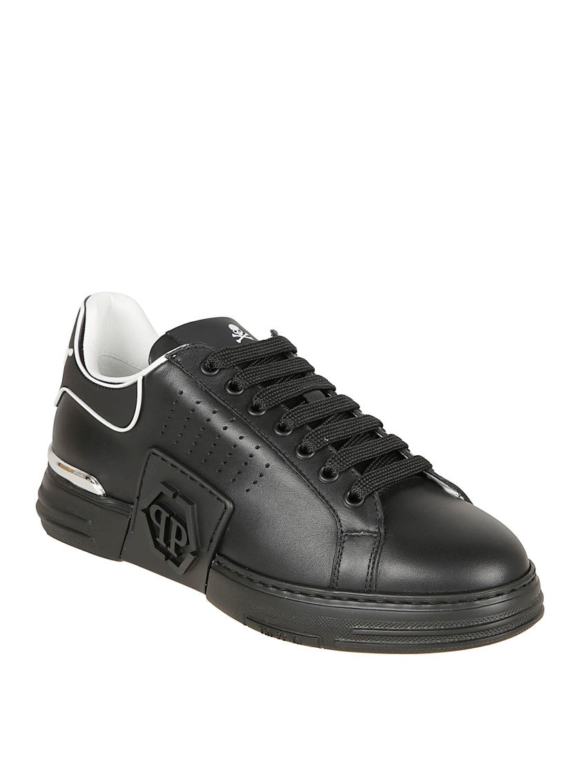 Philipp Plein Low-Top Black Leather Sneakers
