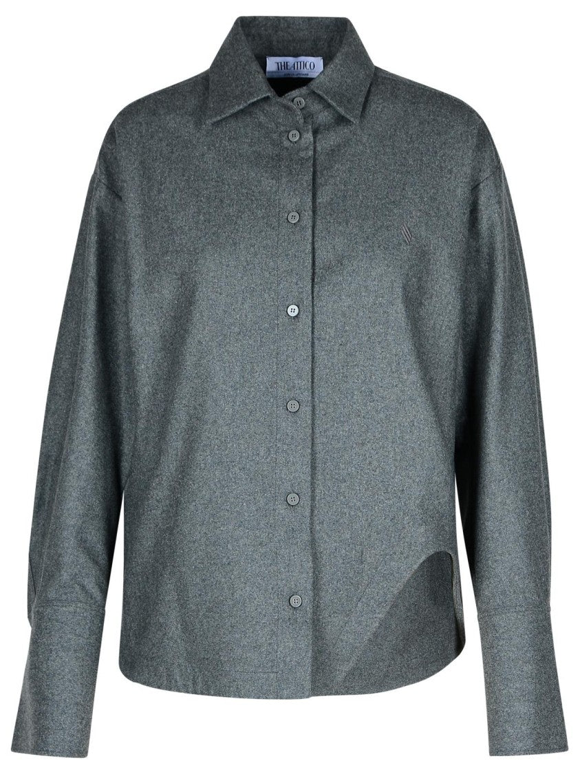 The Attico Eliza' Grey Wool Blend Shirt