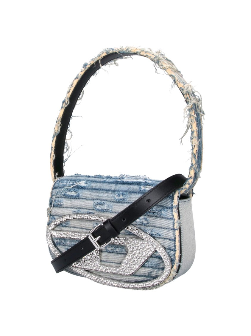Diesel Light Blue Denim Crystal 1Dr Shoulder Bag