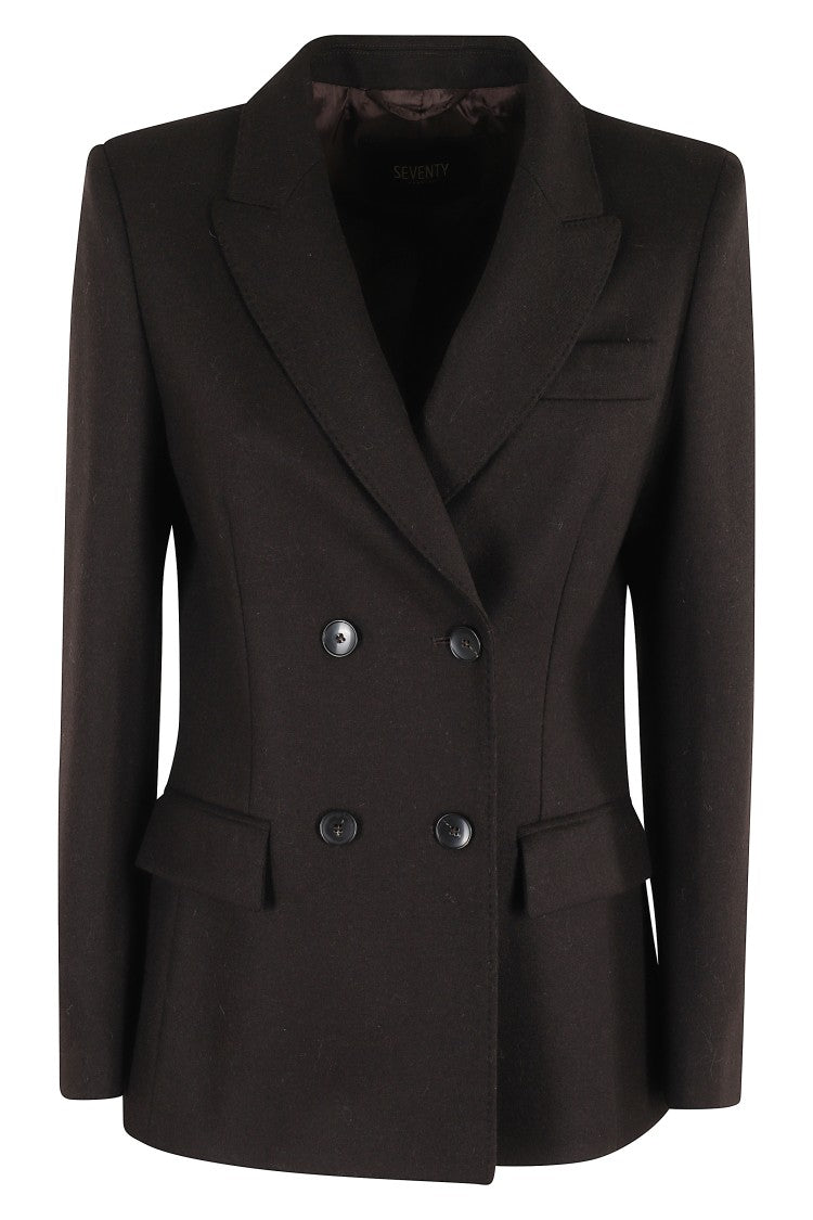 Seventy Dar Brown Wool Blazer