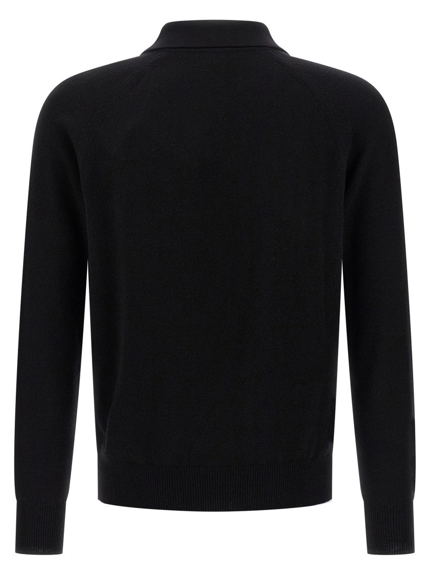 Saint Laurent Long-Sleeved Polo Shirt With Classic Collar