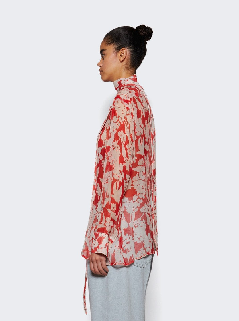 Victoria Beckham Draped Pleat Detail Blouse Chilli And Blush