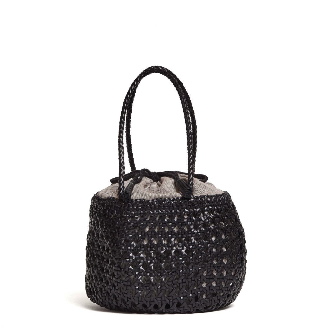 Dragon Diffusion Juventus Round Perforated Cotton Woven Handbag