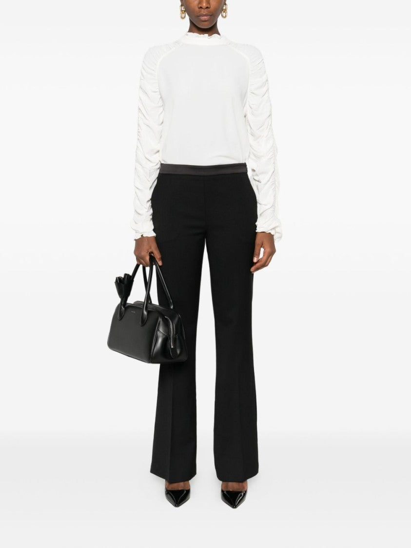 Twin-Set Straight-Leg Trousers With Flared Hem