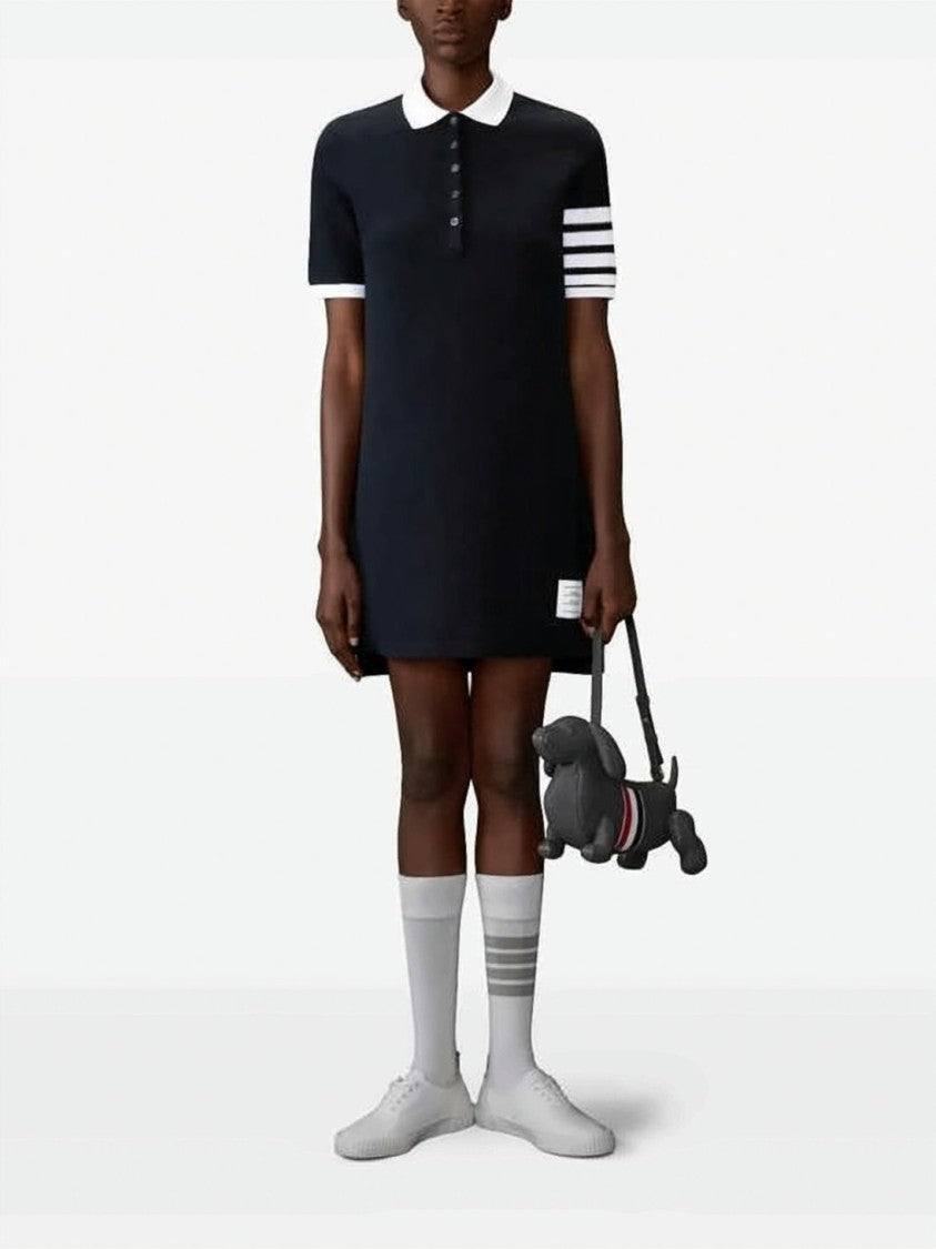 Thom Browne Polo-Detailed Black Mini Dress
