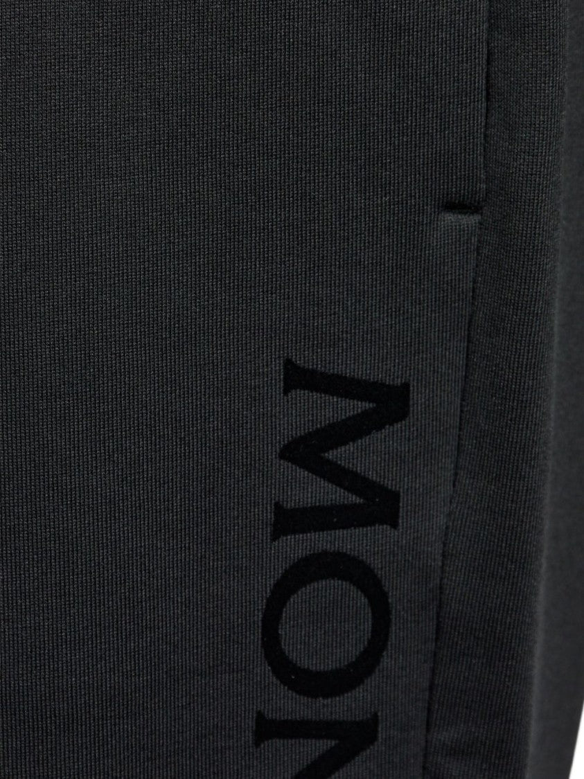 Moncler Tapered Fit Cotton Trousers With Elastic Waistband