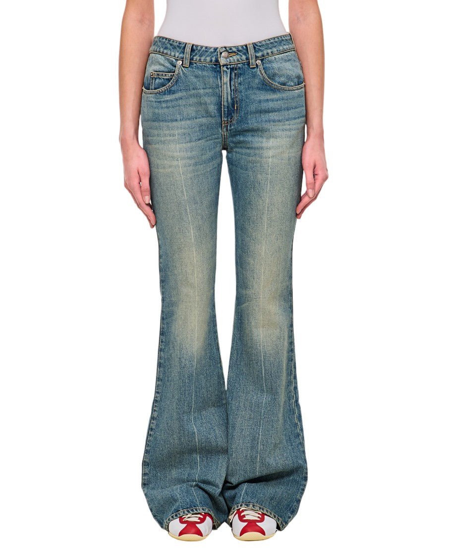 Alexander Mcqueen Faded Blue Flared Jeans With Classic Five-Pocket Design