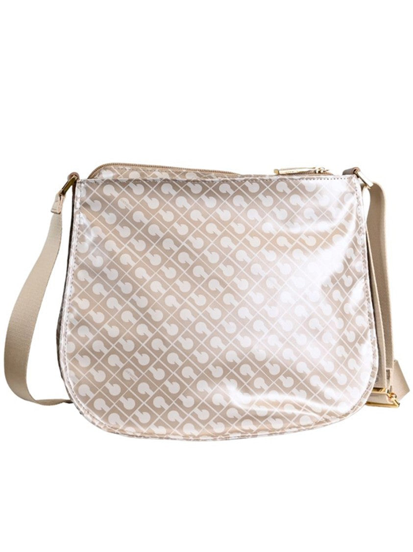 Gherardini Small Beige Geometric Pattern Crossbody Satchel
