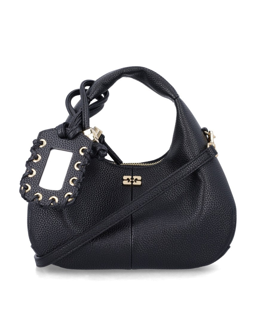 Ganni Black Mini Hobo Bag