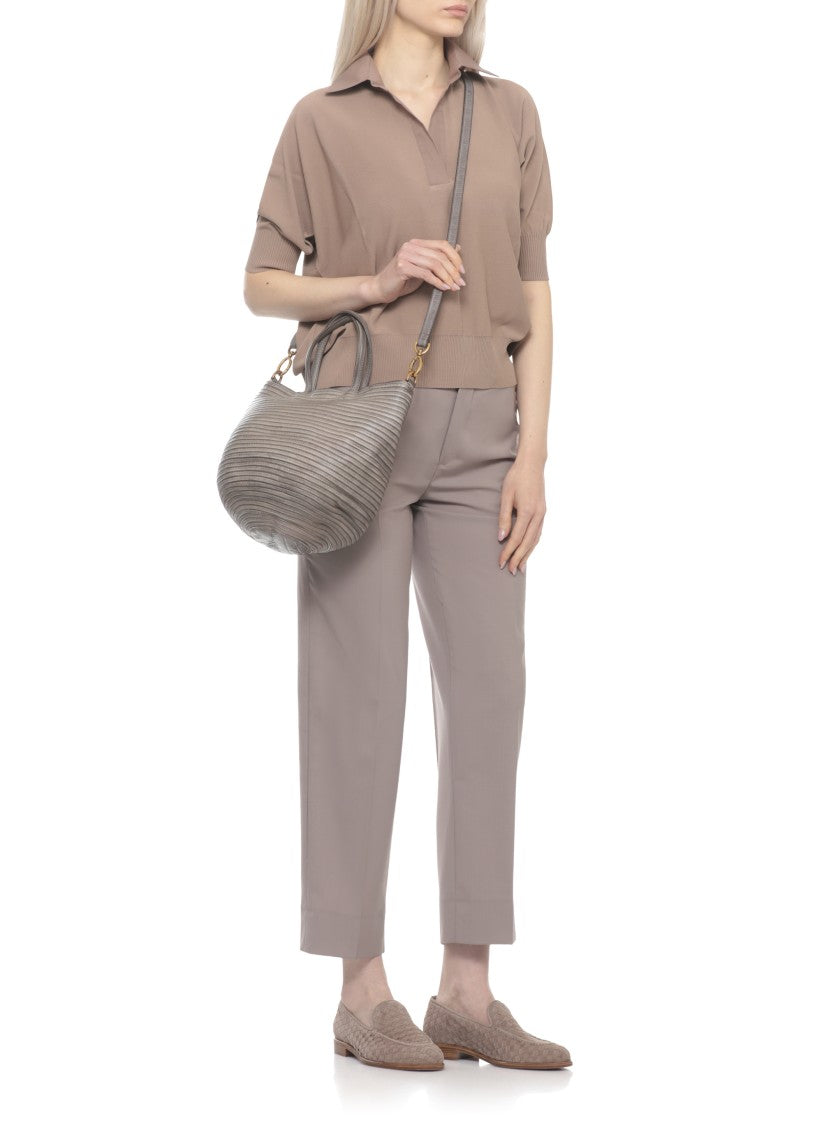 Majo Medium Textured Leather Shoulder Bag With Versatile Carrying Options