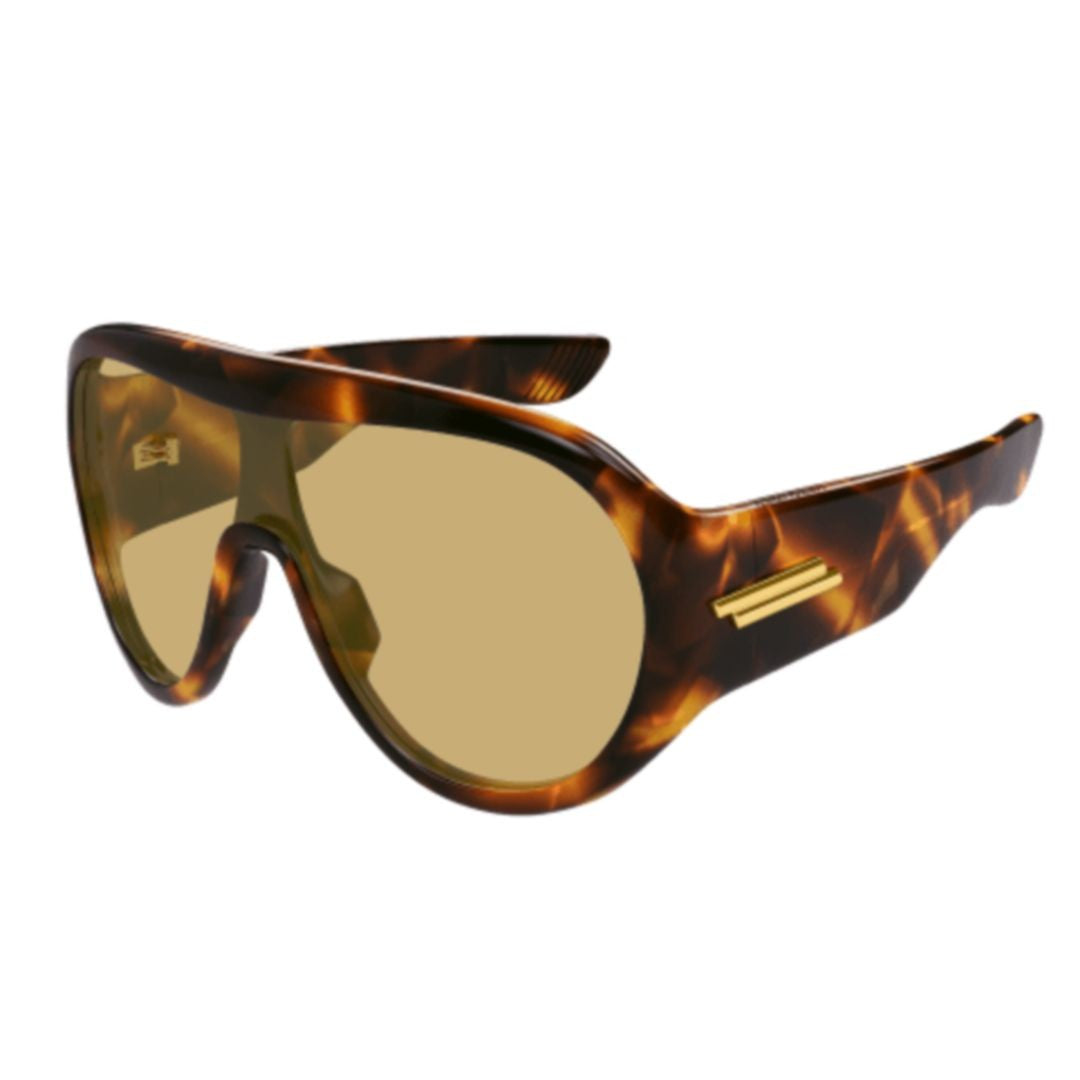 Bottega Veneta Bv1345s Tortoiseshell Acetate Oversized Shield Sunglasses