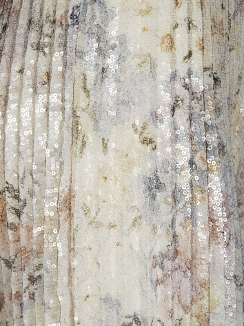 Golden Goose Pleated Floral Print Midi Skirt