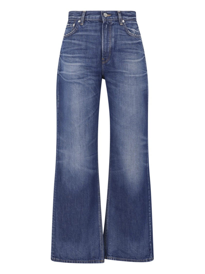 Haikure Wide-Leg Denim Jeans With Five-Pocket Design And Subtle Whiskering
