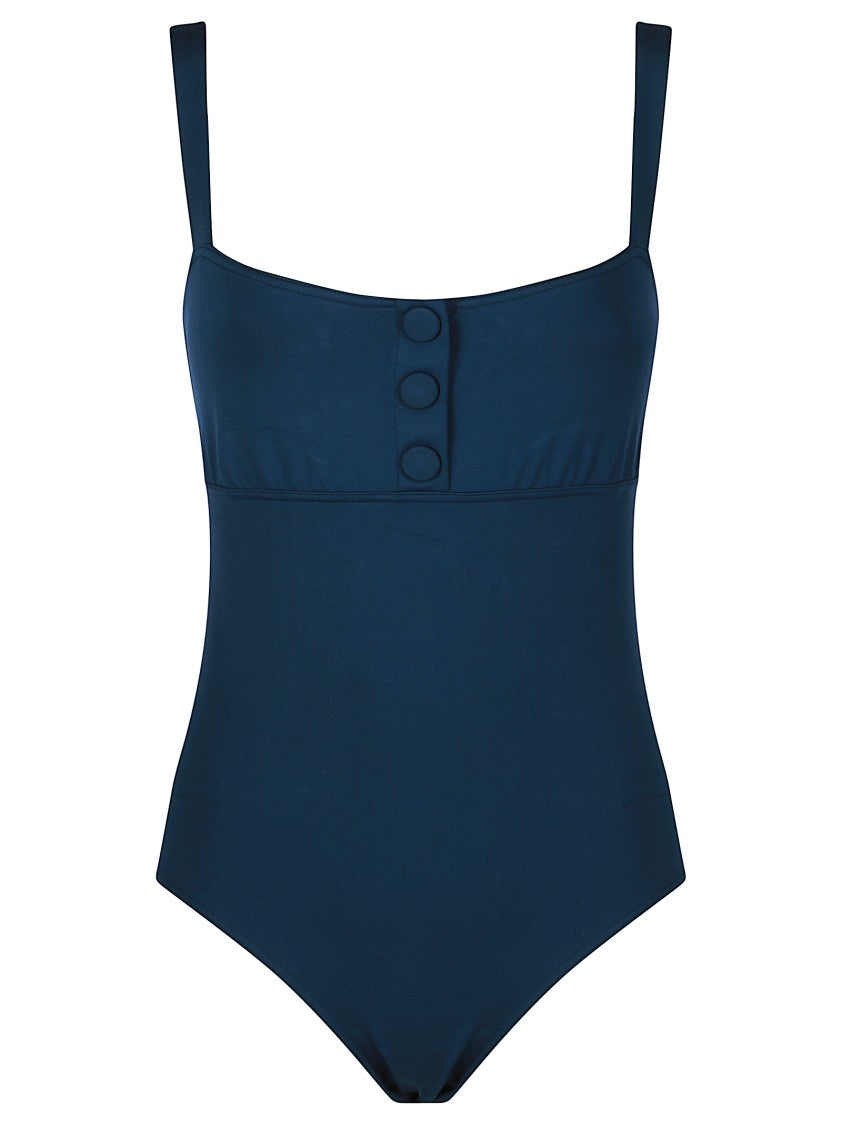 Eres Square-Neck Button-Detail One-Piece Swimsuit