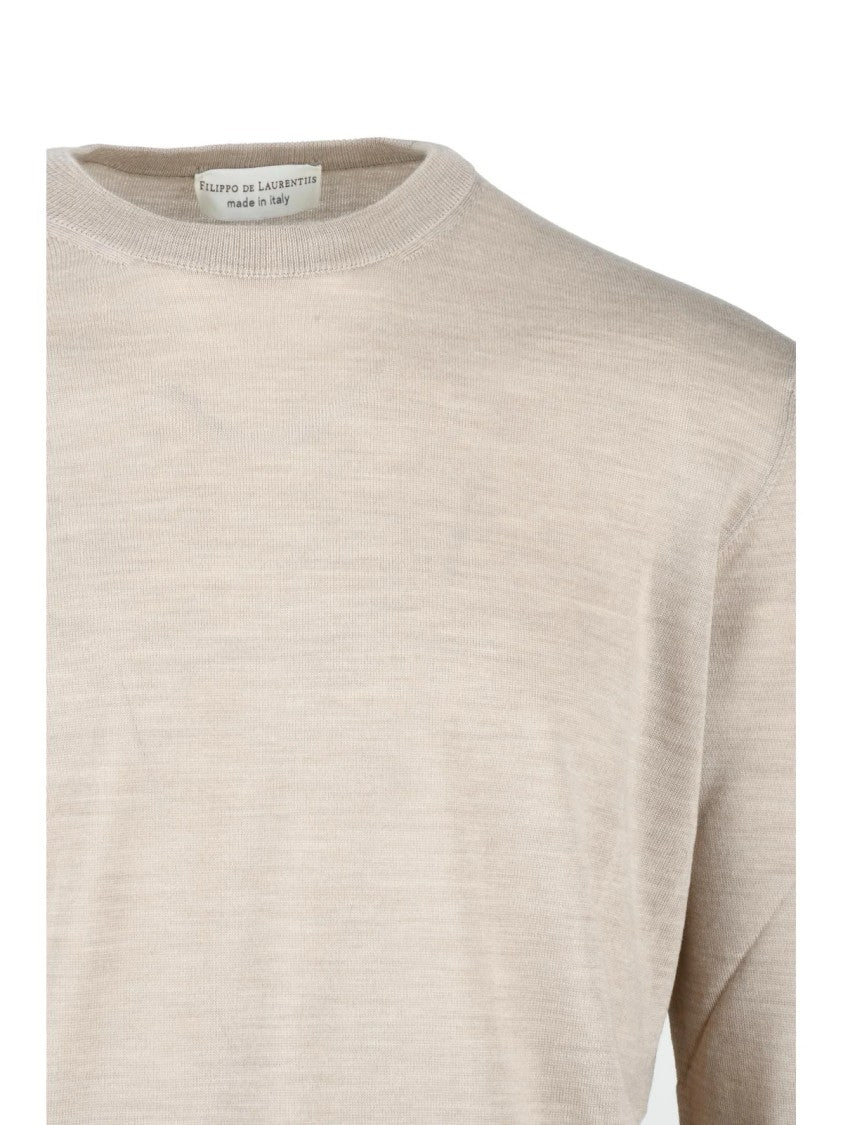 Filippo De Laurentiis Crew Neck Pullover In Extrafine Merino Wool
