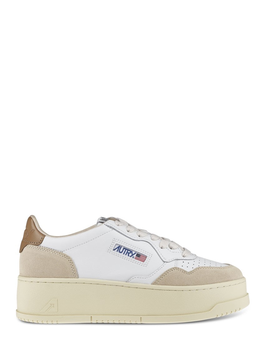 Autry Low-Top Platform Sneakers With Smooth And Suede Leather