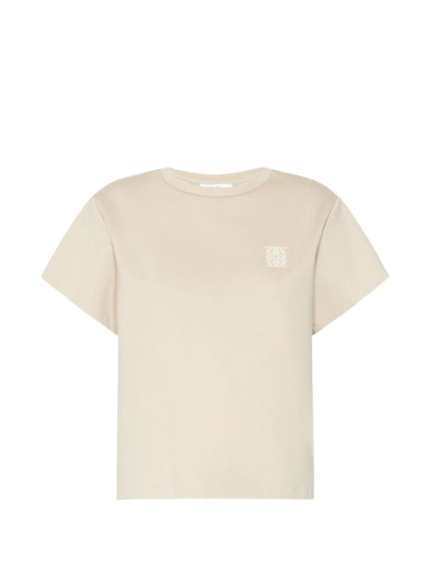 Max Mara Boxy Short-Sleeved Embroidered Logo Top