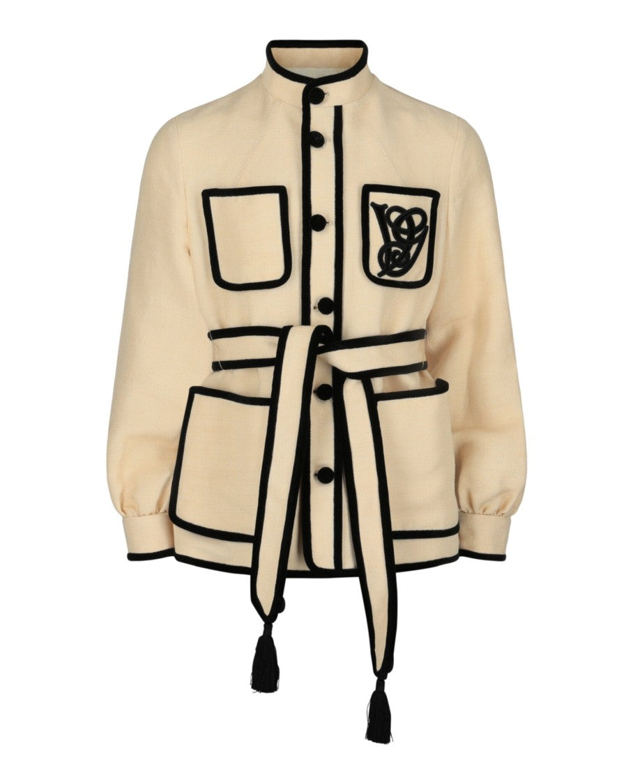 Valentino Double-Breasted Long Blazer