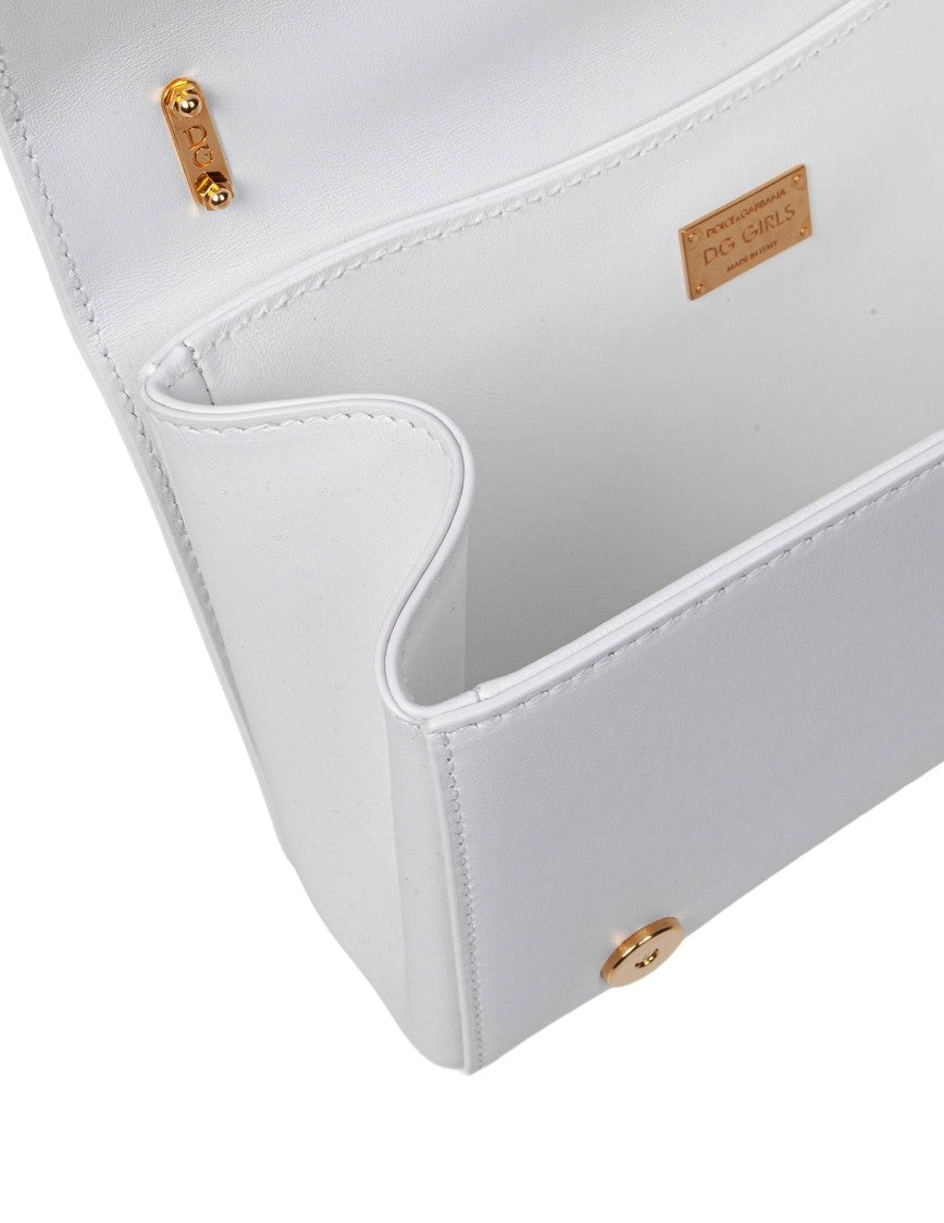 Dolce & Gabbana White Color Nappa Dg Girls Shoulder Bag
