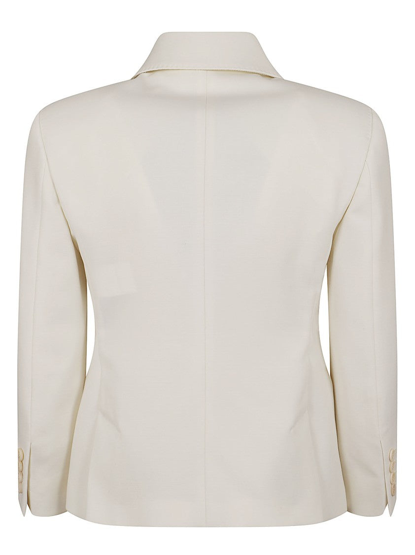 Max Mara Double-Breasted Blazer With Cropped Fit And Peak Lapels