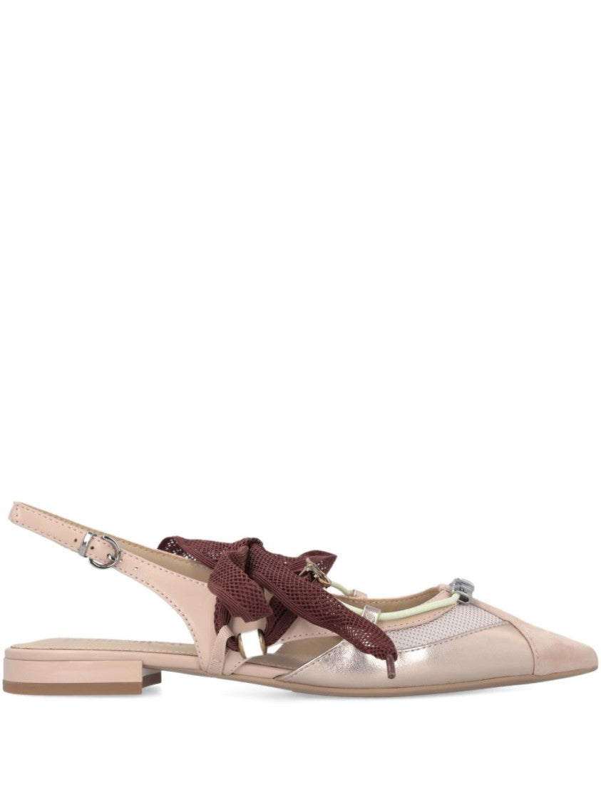 Pinko Light Pink Ribbon Slingback Sandals