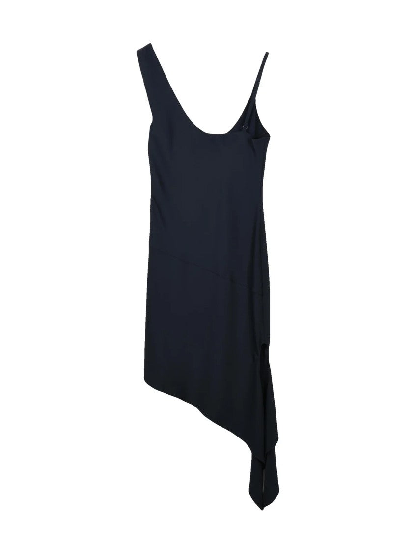 Courrèges Asymmetric Mini Dress With Dynamic Multicolor Pattern