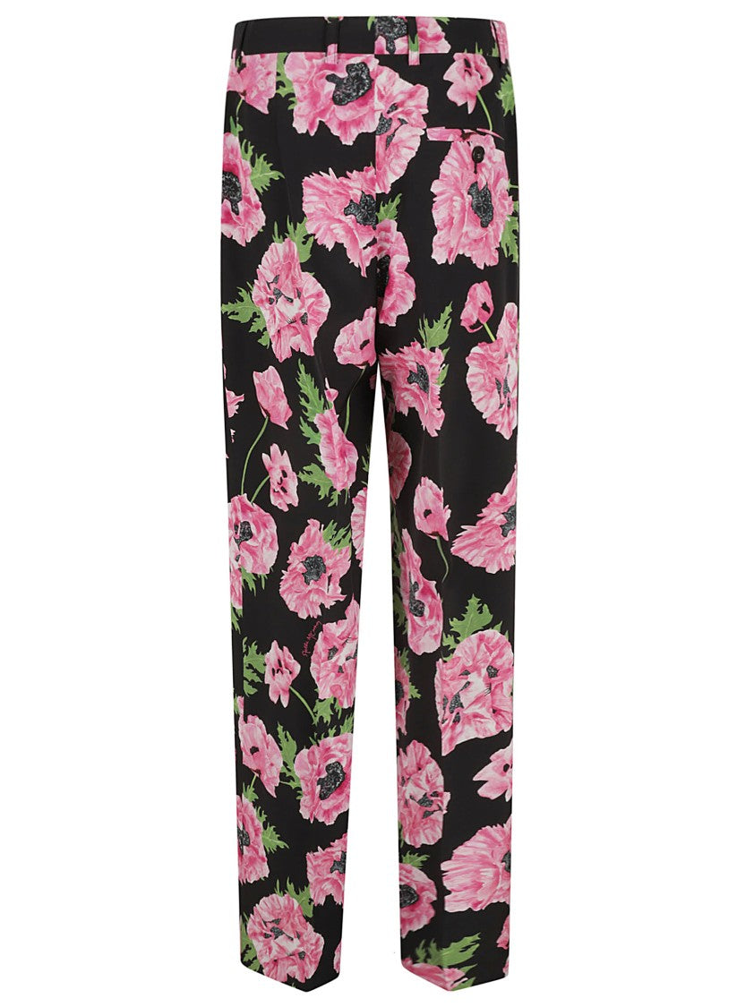 Stella Mccartney Wide-Leg Trousers With Poppy Floral Pattern