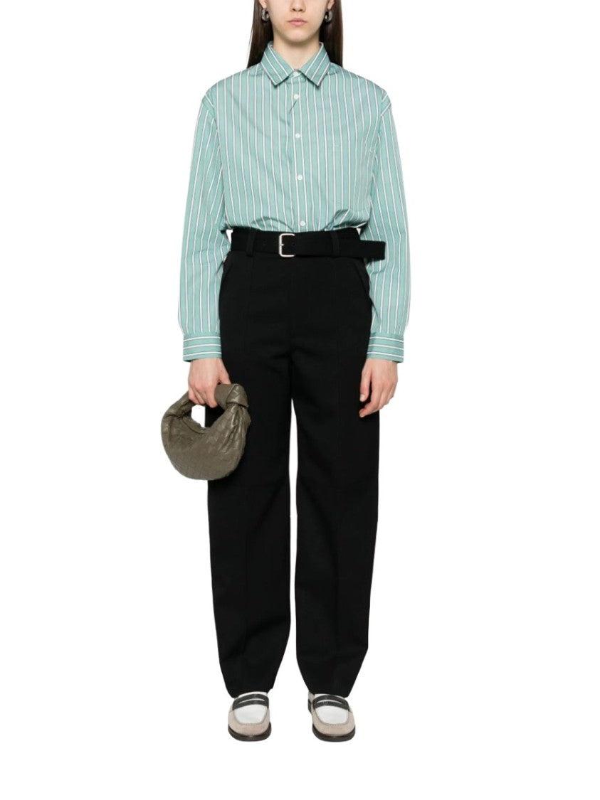 Bottega Veneta High-Waisted Straight-Leg Pants With Matching Belt