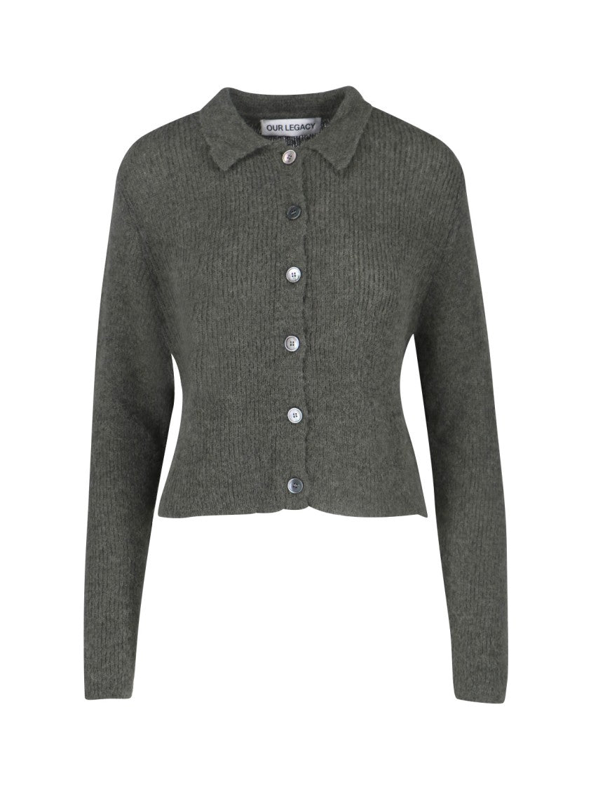 Our Legacy "Mazzy" Crop Knit Cardigan Green
