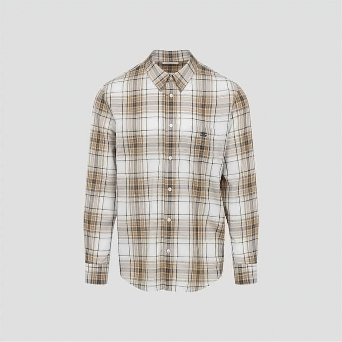 Celine Plaid White Cotton Long-Sleeve Celine Shirt