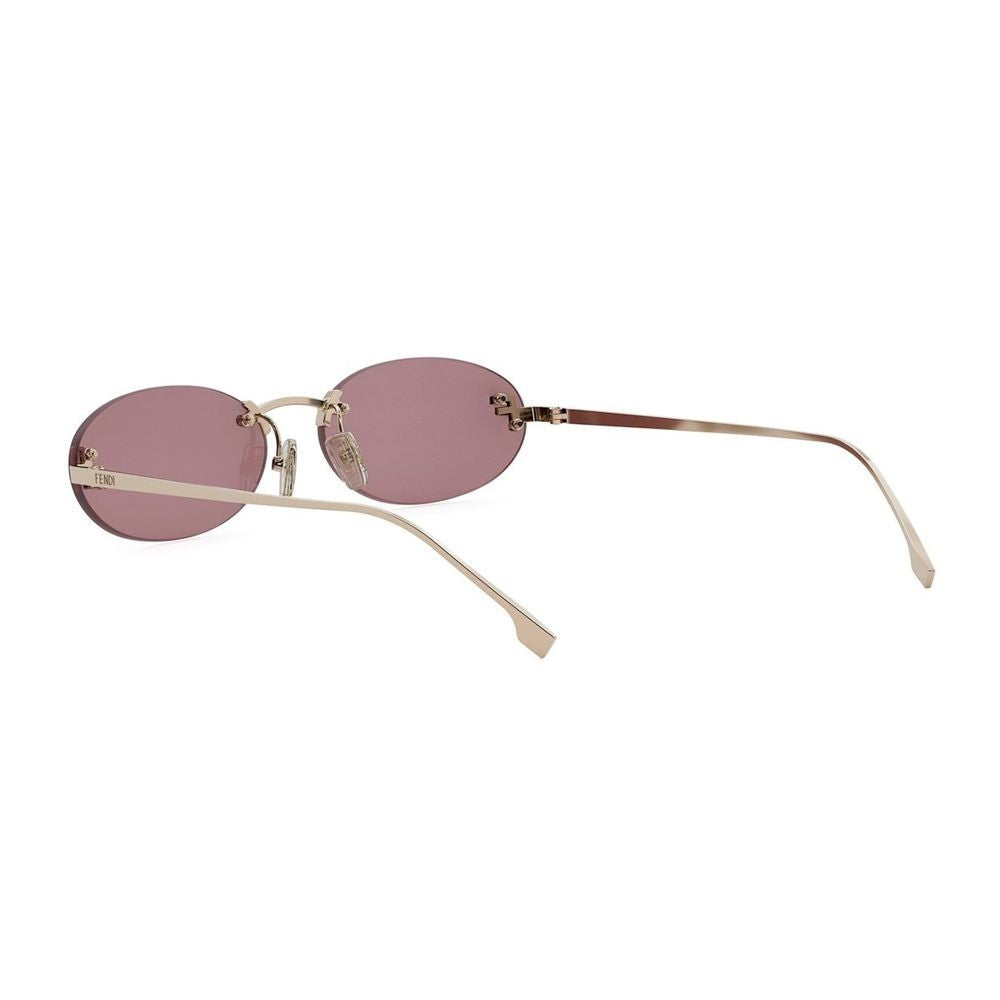 Fendi First Crystal 90S Inspired Oval Rimless Sunglasses