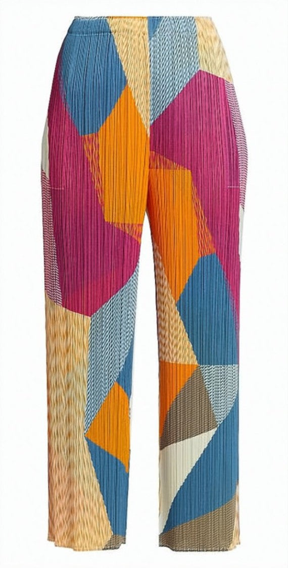 Pleats Please Pleated Design Cropped Pants