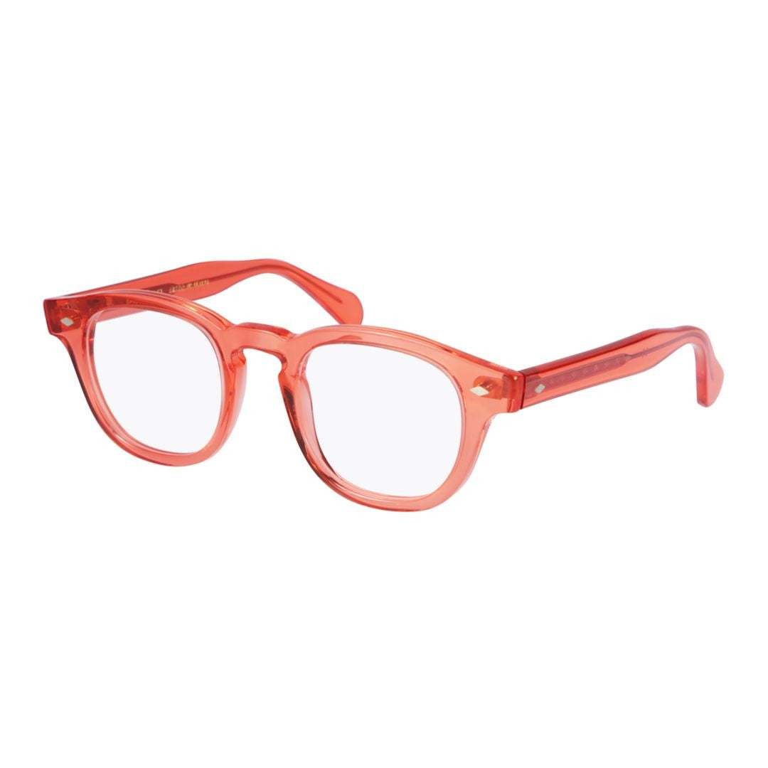 Kador Woody Cal 49 Translucent Red-Orange Rounded Square Eyeglasses