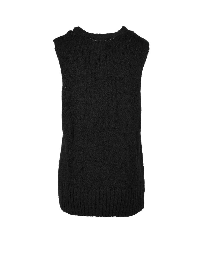 Elvine Black V-Neck Cotton Vest