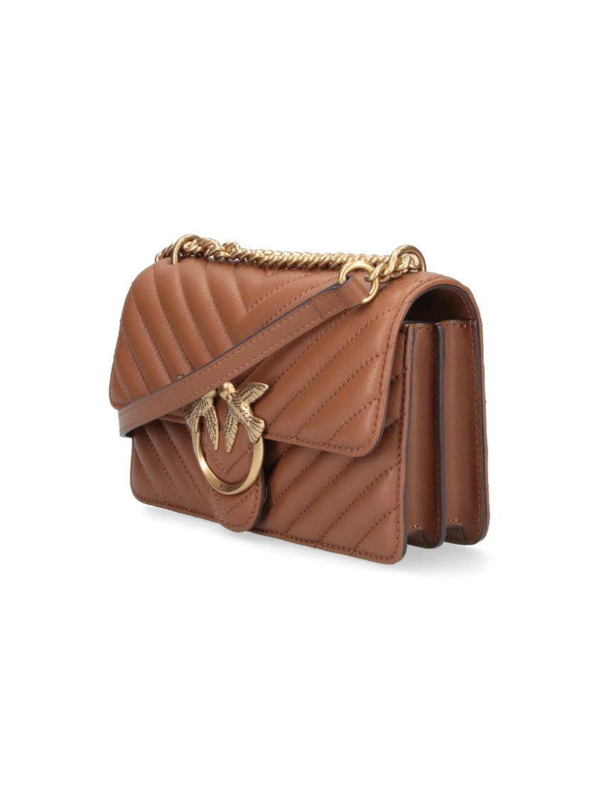 Pinko Structured Brown Handbag With Versatile Carrying Options