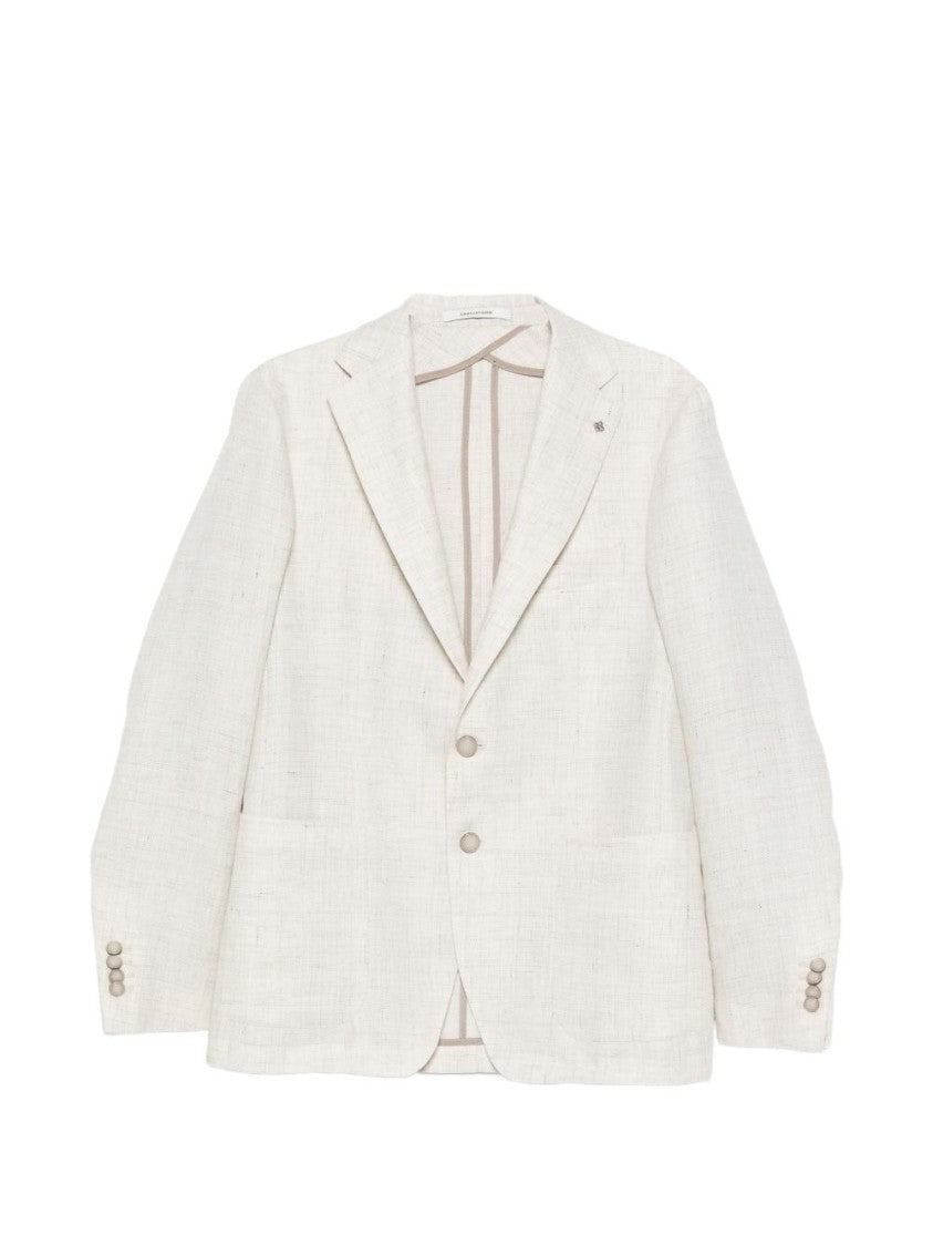 Tagliatore Beige Linen Wool Blend Blazer