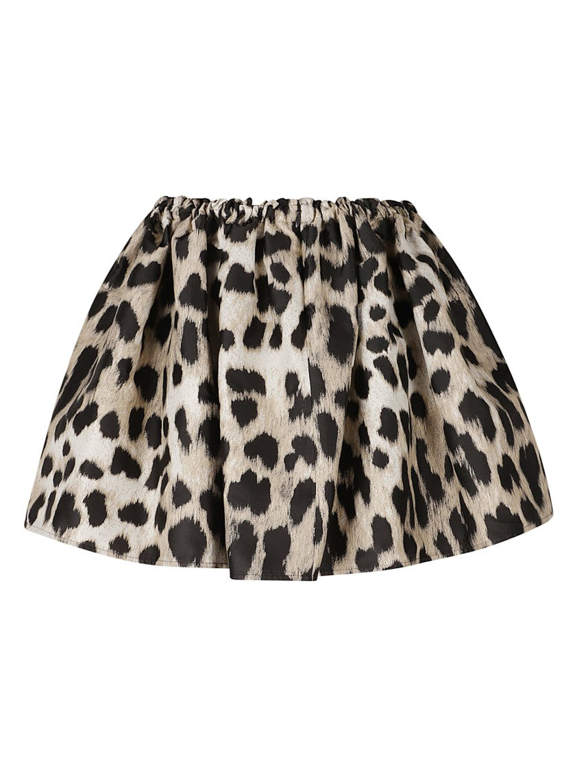 Givenchy Mini Skirt With Voluminous Silhouette And Bold Animal Print