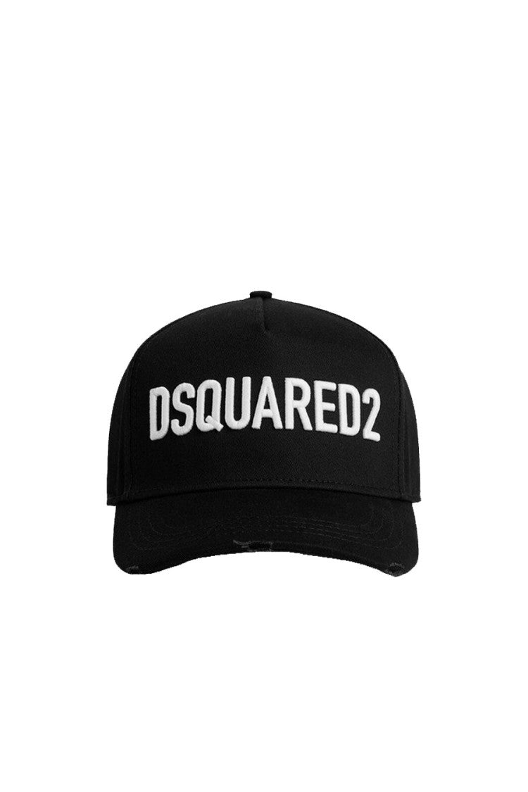 Dsquared2 Black Wordmark Logo Printed Cotton Hat