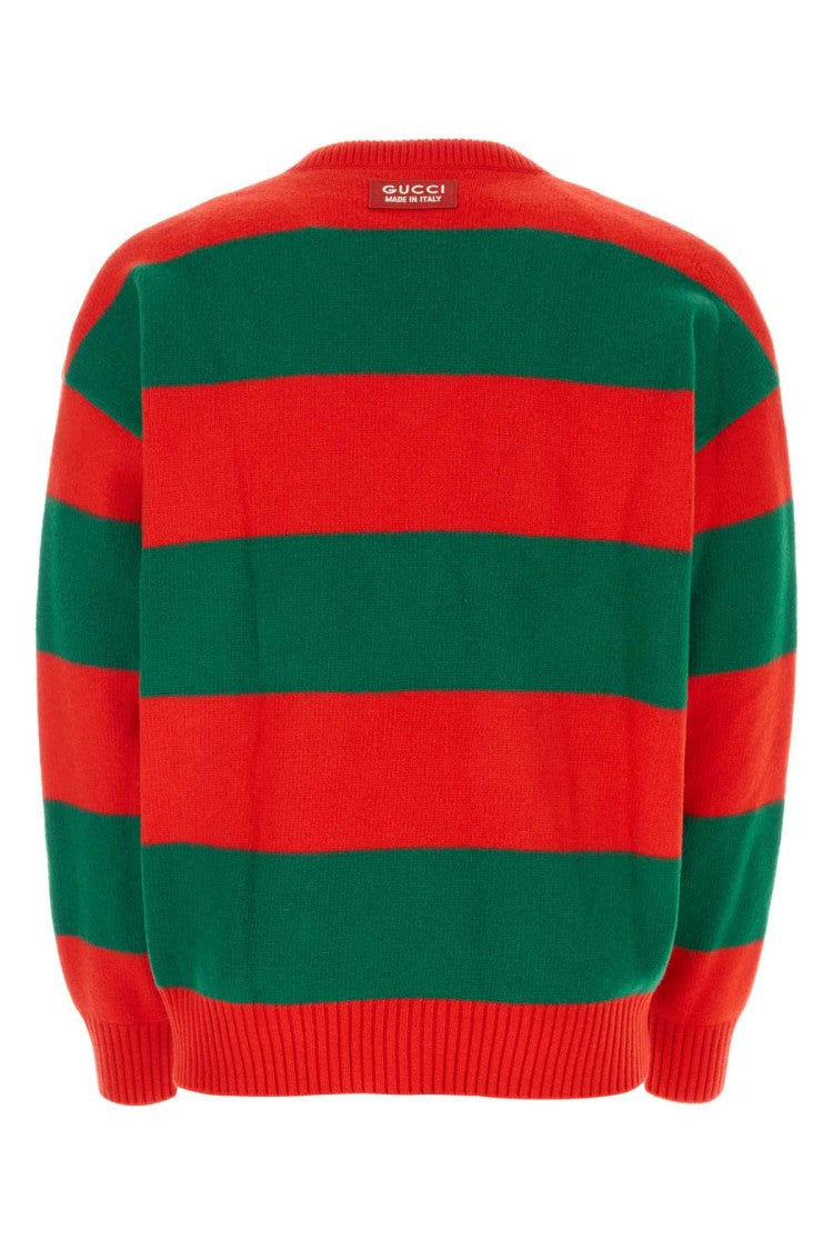 Gucci Embroidered Stretch Wool Blend Sweater