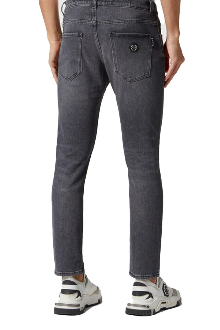 Philipp Plein Grey Washed Skinny Jeans