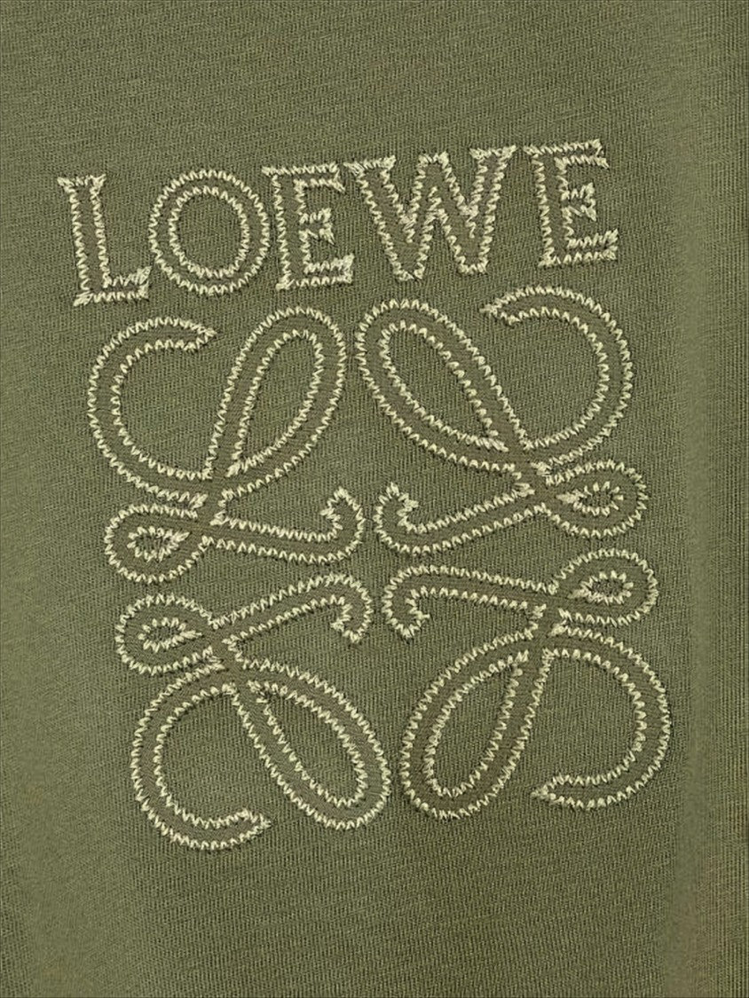 Loewe Boxy-Fit Olive Green Cotton T-Shirt