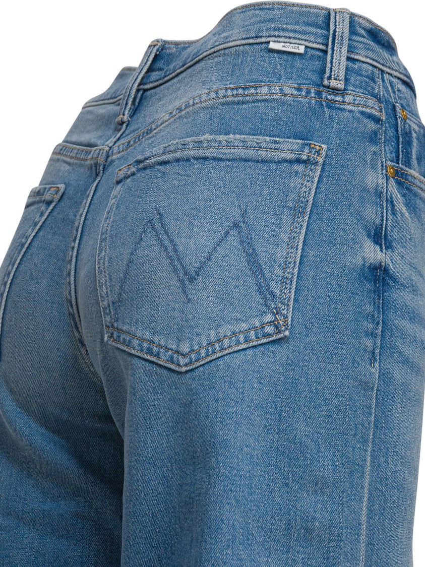 Mother Straight-Leg Jeans With Medium Blue Wash