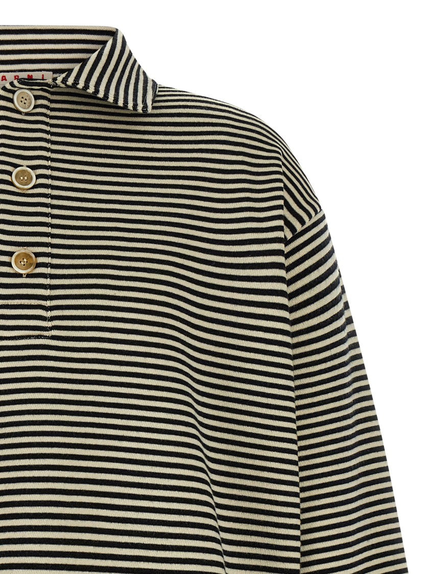Marni Striped Polo Sweatshirt