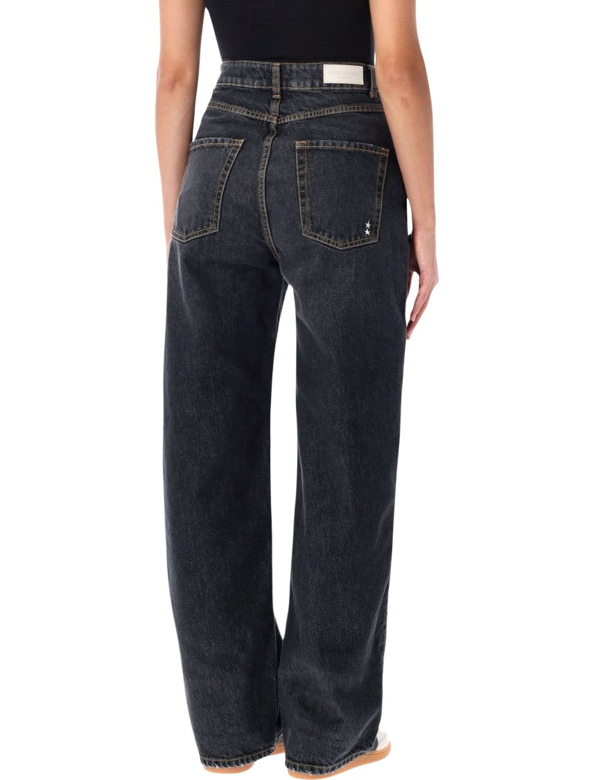 Icon Denim Poppy Noir High-Waisted Wide-Leg Jeans