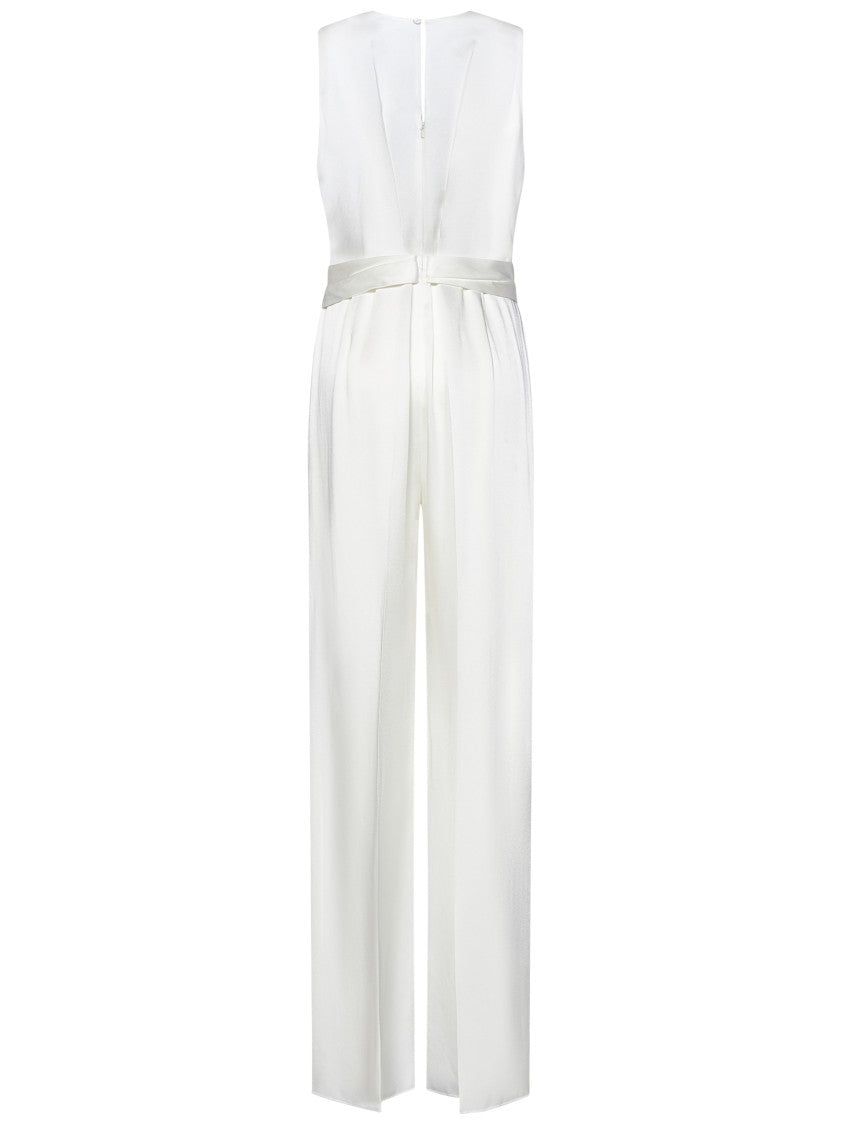 Max Mara Couture Bow-Detail Palazzo Jumpsuit In Envers Satin