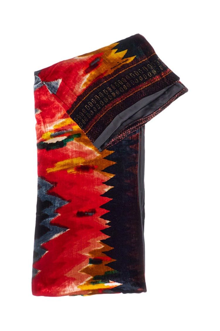 Pierre-Louis Mascia Multicolor Patchwork Geometric Intarsia Silk-Blend Scarf