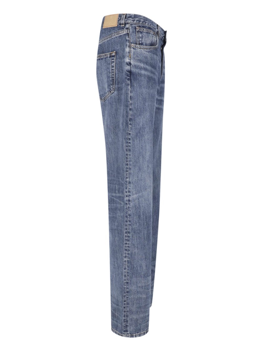 Jeanerica Blue Straight-Leg Recycled Cotton-Blend Jeans
