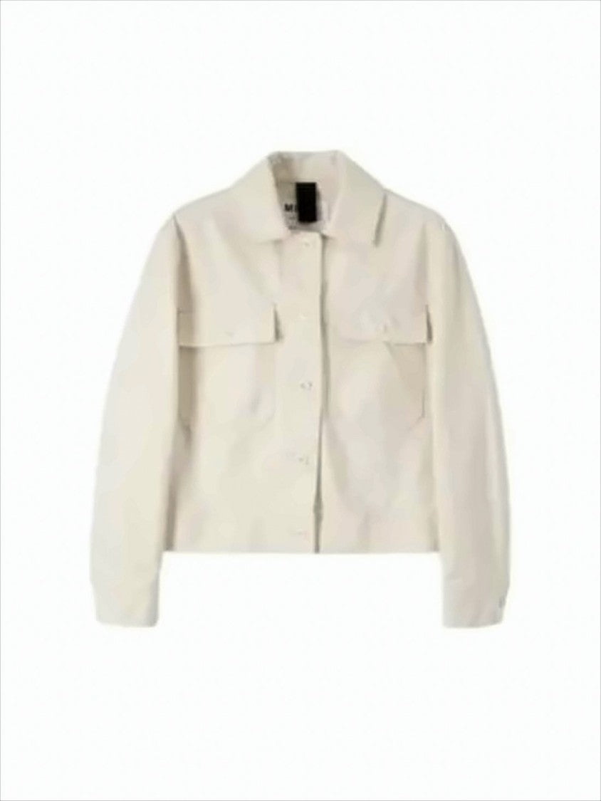 Margaret Howell Cropped Jacket With Classic Collar And Button-Down Front
