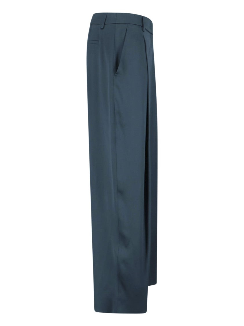 Giorgio Armani Silk Tailored Trousers – Green