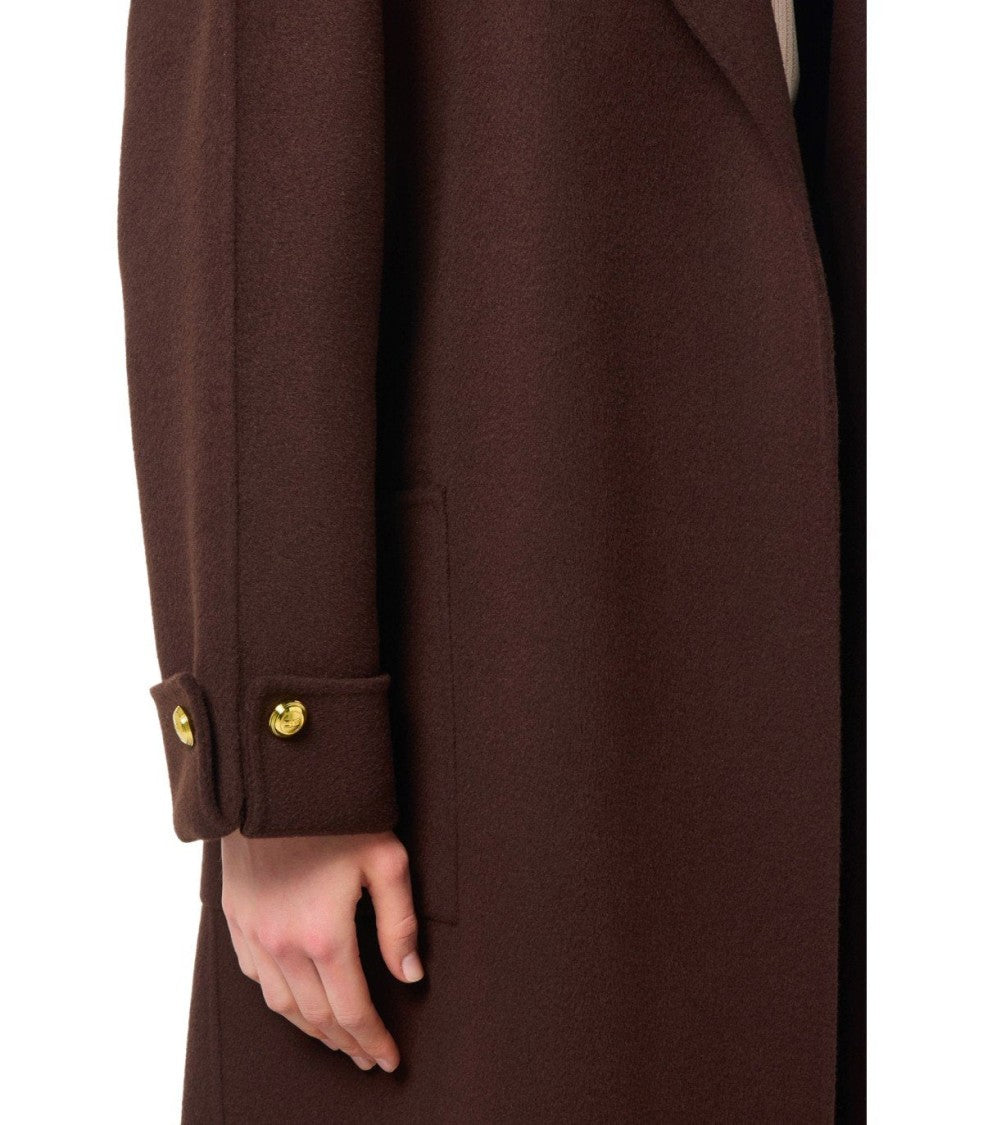 Elisabetta Franchi Coffee Belted Coat